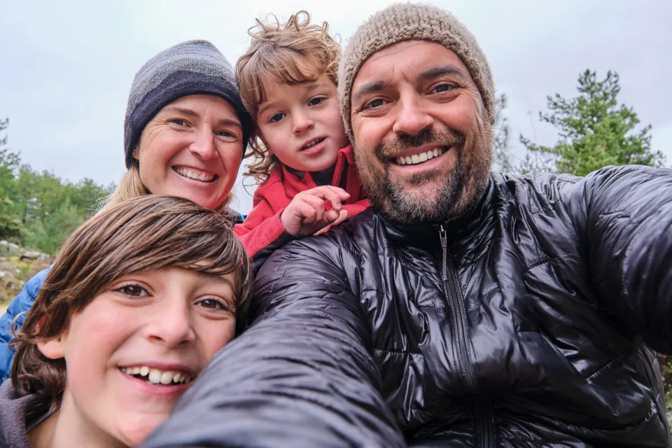 The Alvarez family taking a selfie
